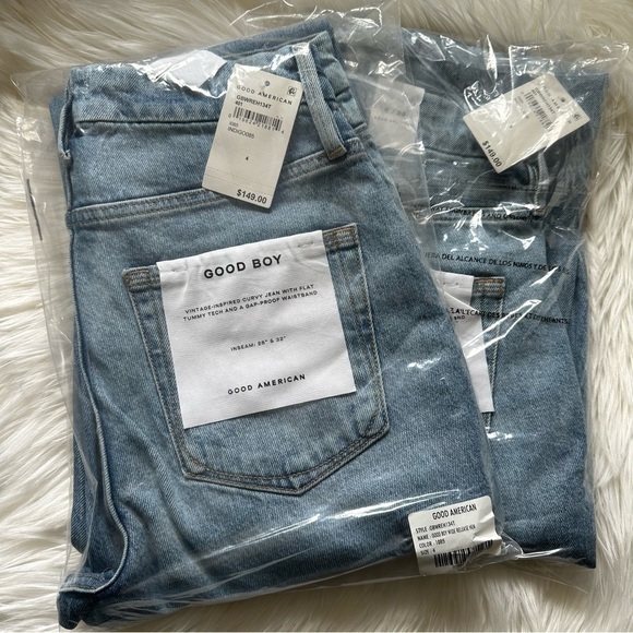 GOOD American Good Boy Wide Release Hem Jeans - Picture 3 of 7